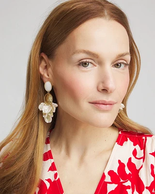 Antique Gold & Seashell Chandelier Earrings