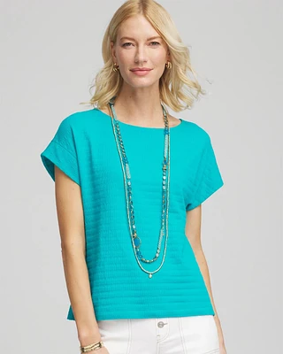 Cap Sleeve Textured Tee