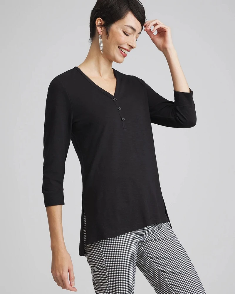 Henley Side Slit Tunic