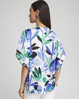 Tropical Satin Tie-Front Tunic