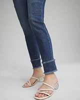 Petite Girlfriend Double Fray Ankle Jeans