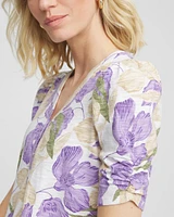 Floral Slub Henley Tee