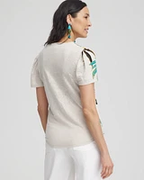 Palms Linen Flutter Sleeve Tee