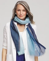 Woven Ombre Metallic Oblong Scarf