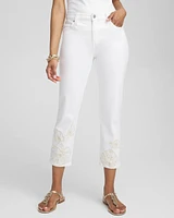 No Stain Embroidered Girlfriend Crops