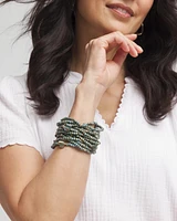 Tropical Tonal Seed Bead Stretch Bracelet