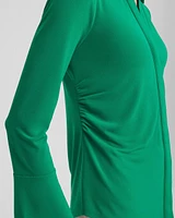Collared Ruched Seam Top