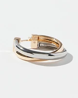 Mixed Metal Double Hoops