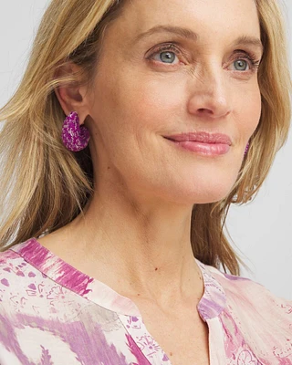 No Droop® Purple Sequin Huggie Earrings