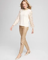 Sequin Ruffle Pullover Sweater