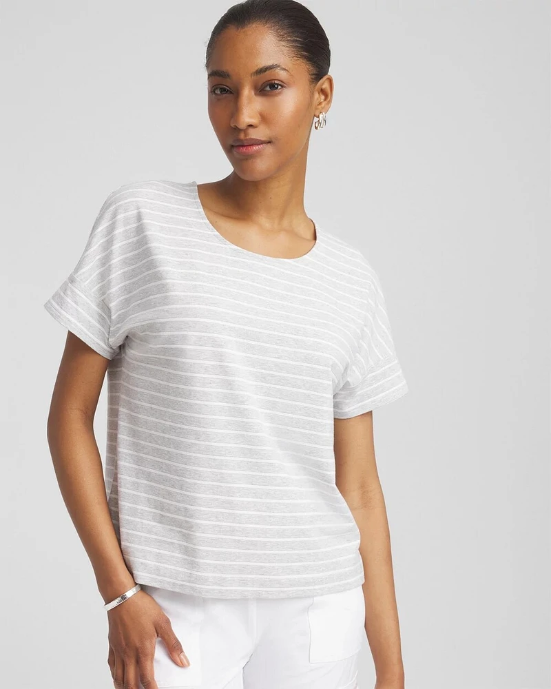 Zenergy® UPF Knit Metallic Striped Tee