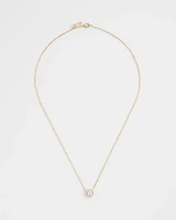 Gold Tone Drop Stone Necklace