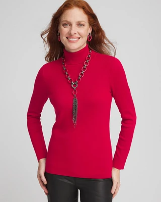 Ecovero™ Button Cuff Turtleneck Sweater