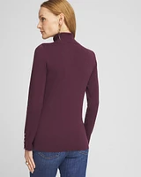 Ecovero™ Button Cuff Turtleneck Sweater
