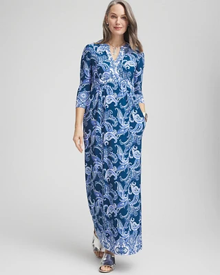 3/4 Sleeved Jersey Maxi Dress