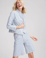Nautical Striped Denim Trouser Shorts