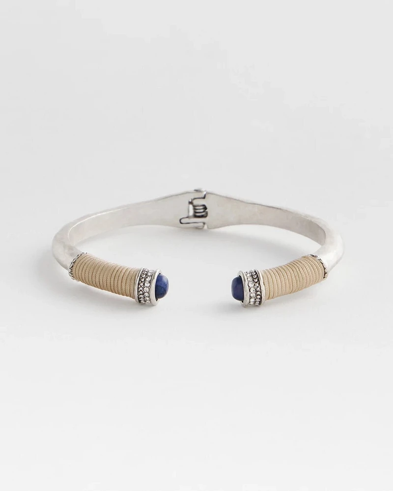 Aventurine Stone Wrapped Cuff Bracelet