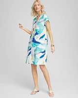 Cuff Sleeve Linen Dress