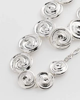 Silver Tone Pebble Y-Drop Necklace