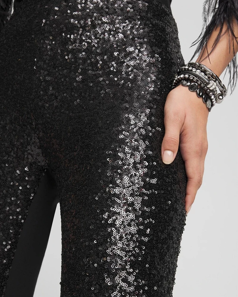 Petite Juliet Sequin Wide Leg Pant