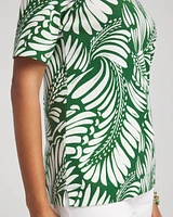Palm-Frond-Motif Classic-Fit Pima Tee