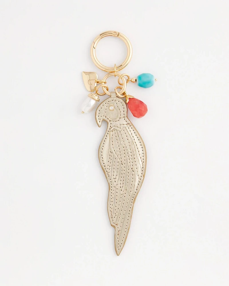Red White & Blue Goldtone Parrot Bag Charm