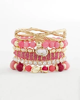 Tonal Pink Stretch Charm Bracelet