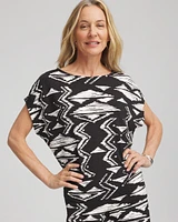 Travelers™ Crinkled Knit Geo-Print Top