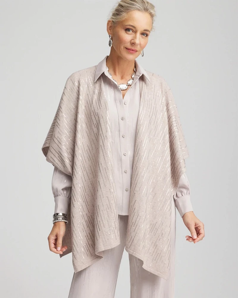 Cashmere Blend Sequin Ruana