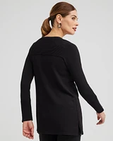 Zipper Detail Tunic Sweater