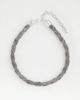 Silver Tone Twisted Coil Necklace