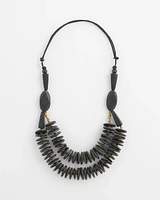 SYLCA® x Chico's Black Disk Bead Statement Necklace