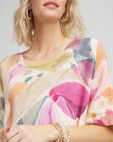 Crewneck Floral Poncho