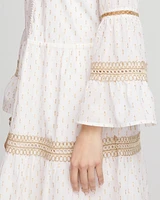 Crochet-Lace Trim Popover Dress