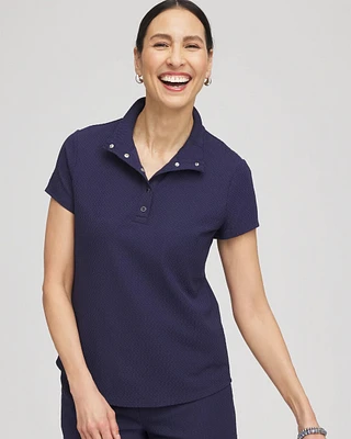 Zenergy® UPF Jacquard Textured Collared Tee