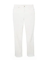 So Slimming No-Stain White Girlfriend Ankle Jeans