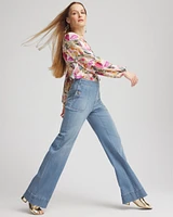 Pull-On Wide-Leg Jeans