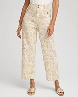Printed Cropped Straight-Leg Pants