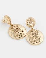 No Droop® Gold-Tone Medallion Earrings