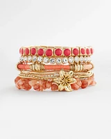 Bold Orange Goldtone Slip-On Bracelet