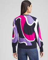 Intarsia Button Front Cardigan
