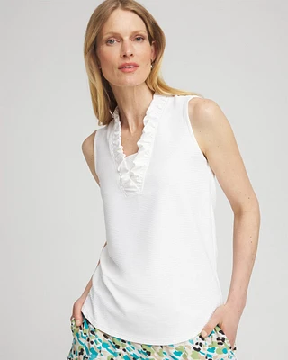 Zenergy® UPF V-Neck Ruffle Tank