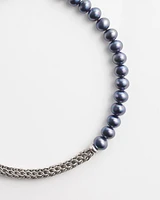 Peacock Pearl Collar Necklace