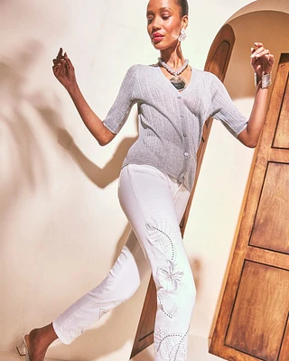 Girlfriend Embellished Cropped Jeans