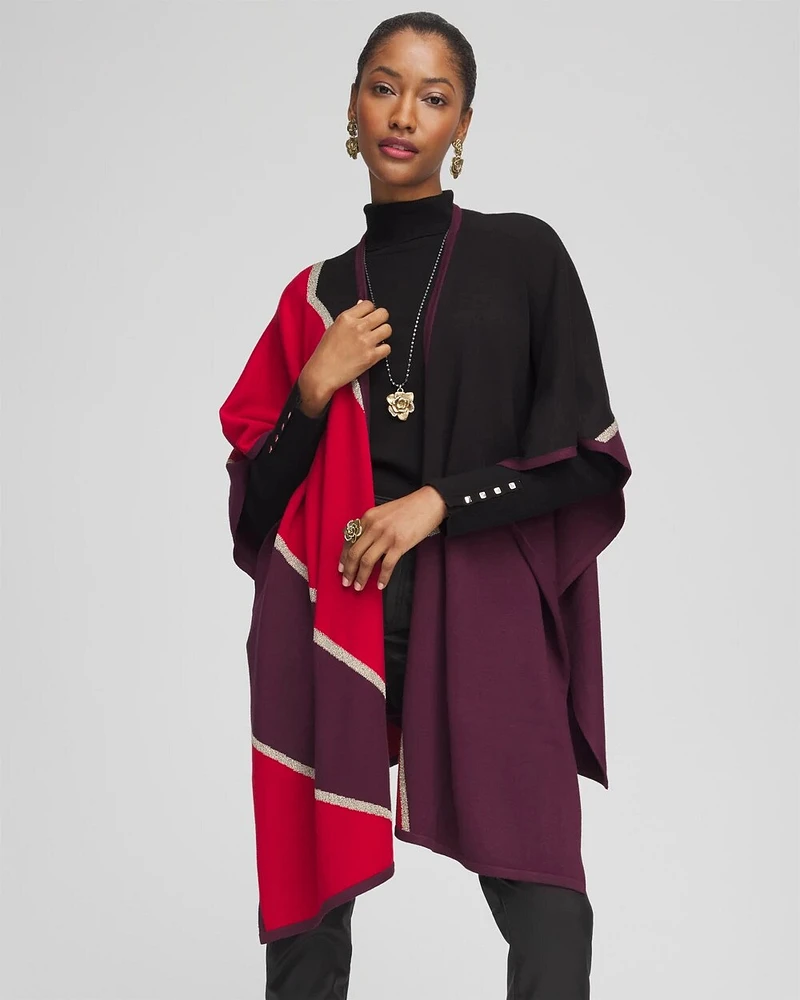 Colorblock Lurex Ruana