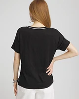 Sweater Trim Linen Tee