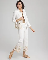 Floral Cutout Denim Jacket