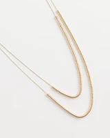 Double-Strand Gold Tone Disc Necklace