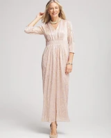 Metallic Pleated Maxi Dress