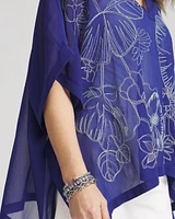 Woven Crinkle Chiffon Poncho